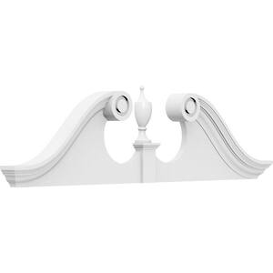 2-3/4 in. x 36 in. x 9 in. Rams Head Architectural Grade PVC Pediment Moulding