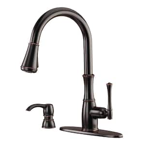 Wheaton Single-Handle Pull-Down Sprayer Kitchen Faucet in Tuscan Bronze