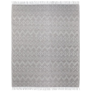 Orton Ivory Taupe 8 ft. x 10 ft. Rectangle Solid Pattern Wool Polyester Cotton Runner Rug