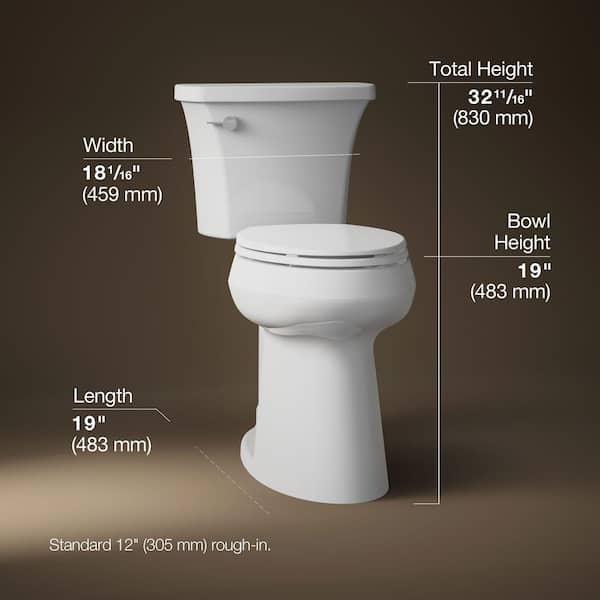 Highline Arc Extra Tall 12 in. Rough In 2-Piece 1.28 GFP Single Flush Elongated Toilet in White with Soft Close Seat