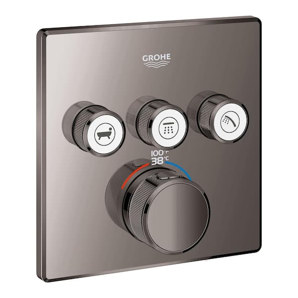 GROHE Grohtherm Smart Control Triple Function Square Thermostatic Trim with Control Module in