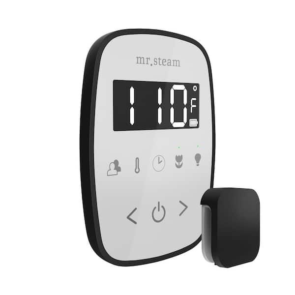 TempoFlex Steam Shower Control and Steamhead in White Matte Black