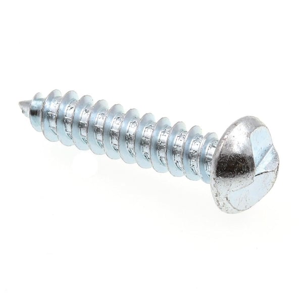 #12 X 1 in. Zinc Plated Steel One-Way Round Head Sheet Metal Screws (100-Pack)