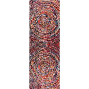 Ardelle Swirl Shag Multi 3 ft. x 8 ft. Runner Rug