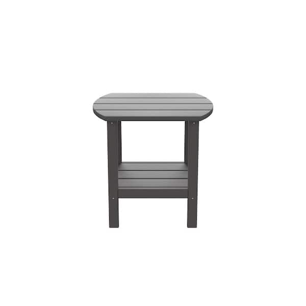 Tatayosi 15.55 in. W x 18.7 in. D x 18.11 in. H HDPE Side Table, Porch Table, Patio Table For Outdoor and Pool, Gray