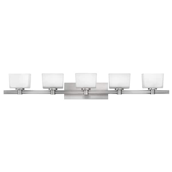 HINKLEY Taylor 45 in. 5-Light Brushed Nickel Vanity Light
