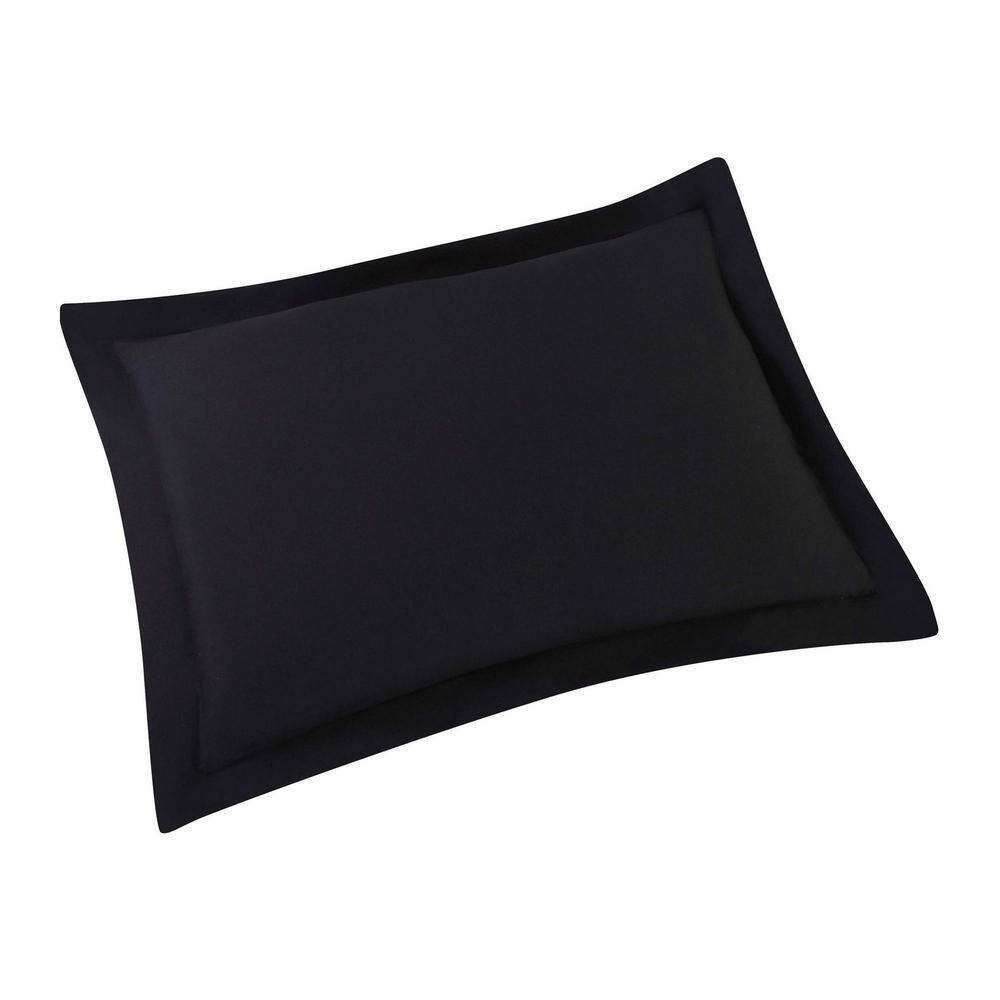 Full Black and Grey Reversible Microfiber Comforter Set