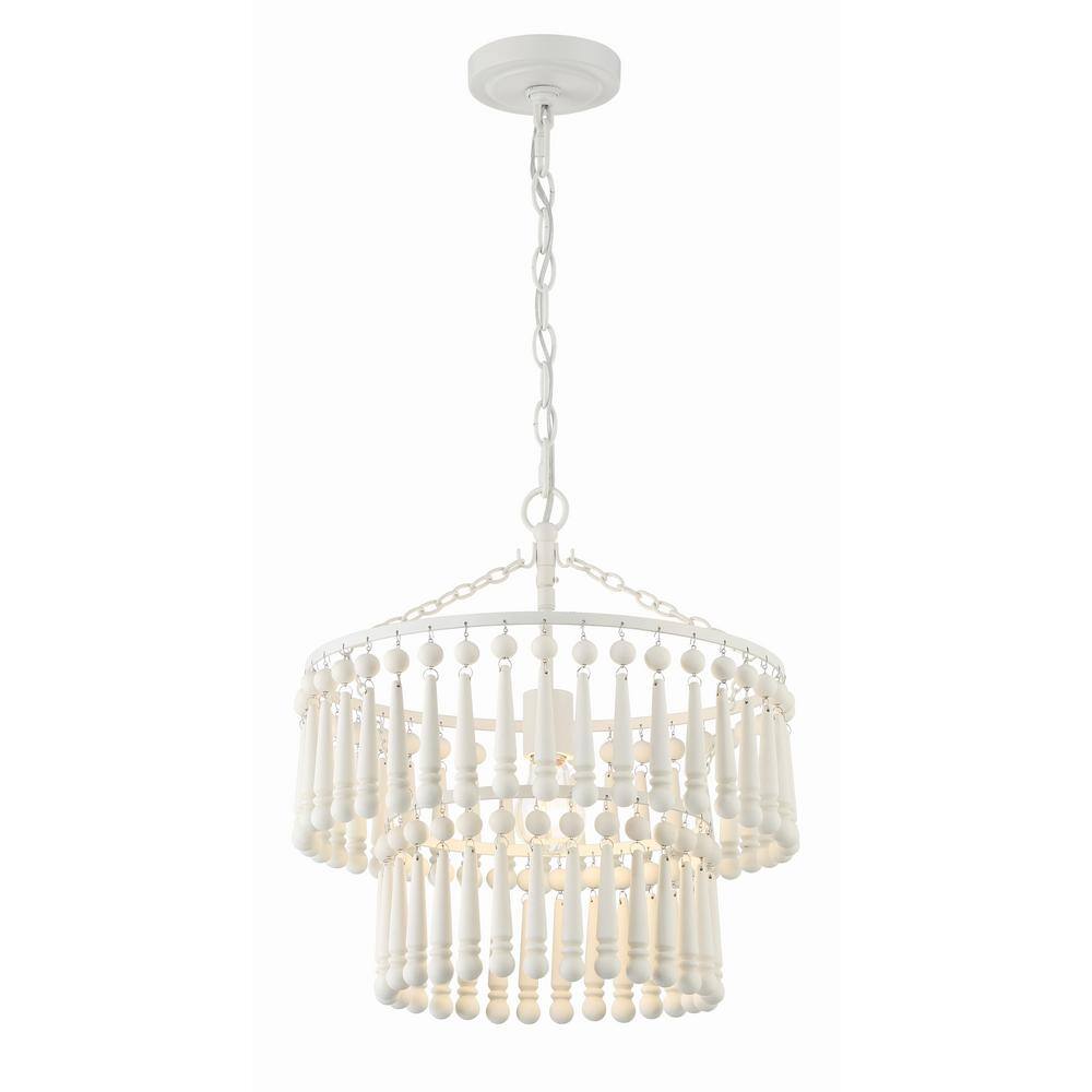 Matte White Beaded 1-Light Indoor Pendant