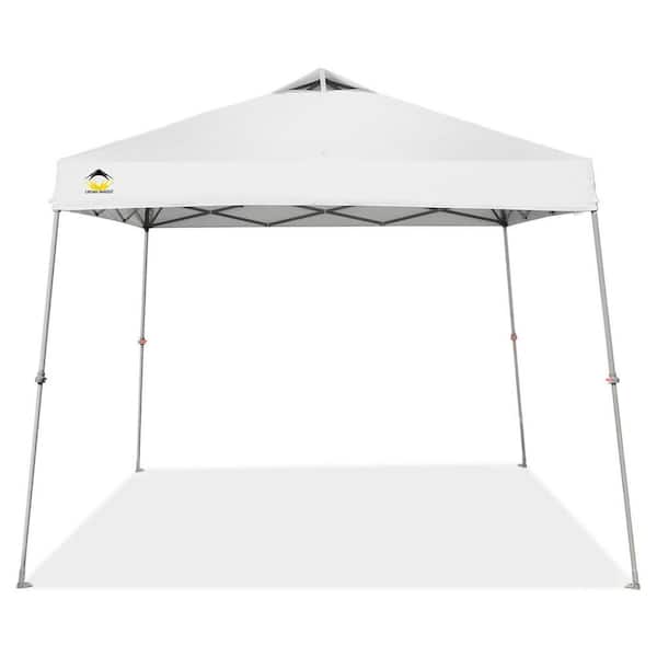 CROWN SHADES 9 ft. x 9 ft. White Top Instant Pop Up Canopy with Carry Bag