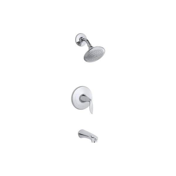 KOHLER Refinia 1-Handle 1-Spray 2.5 GPM Tub and Shower Faucet with Lever Handle in Polished Chrome (Valve Not Included)