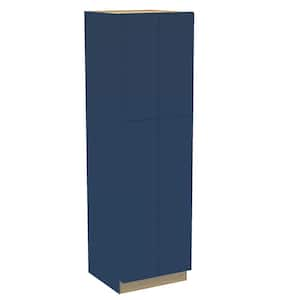 Hargrove 24 in. W x 24 in. D x 84 in. H Assembled Plywood Pantry Kitchen Cabinet in Vessel Blue with Soft Close