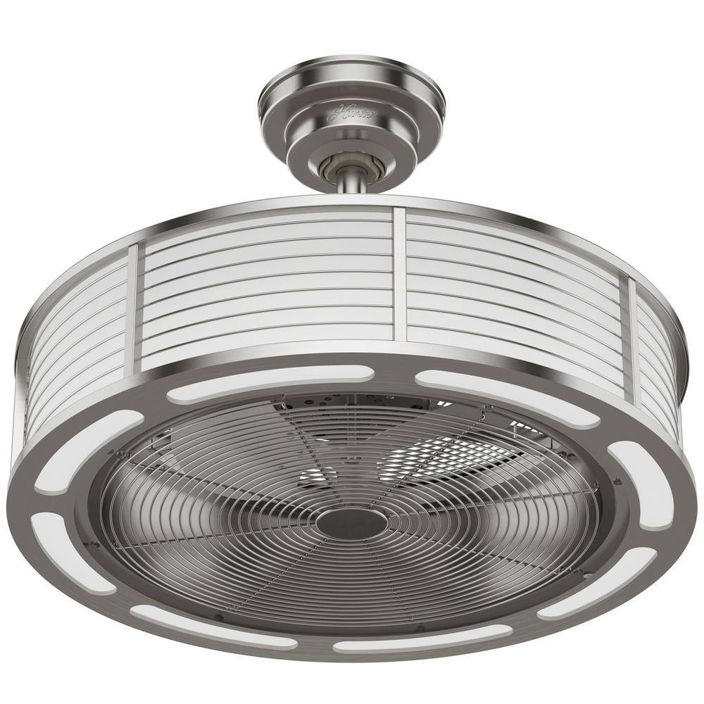 Tunley 22" Brushed Nickel LED Ceiling Fan with Wall Control