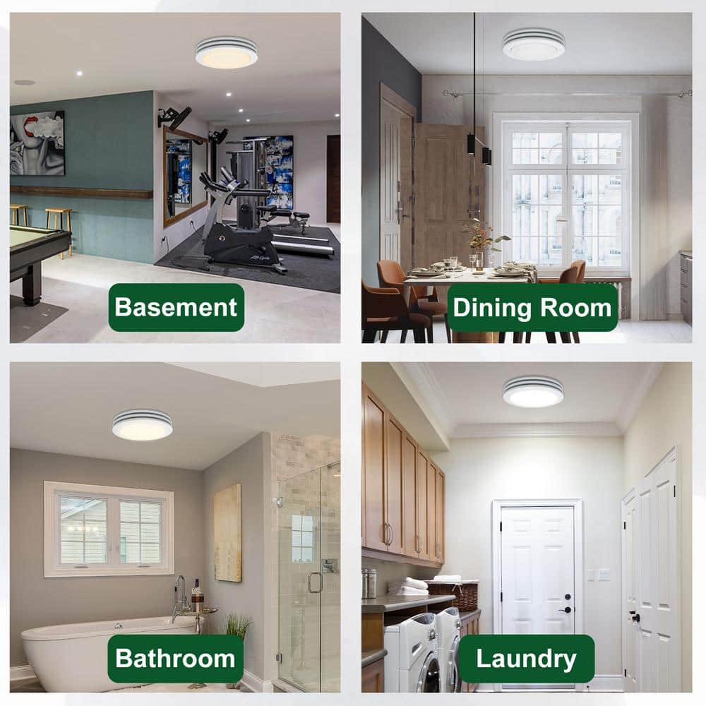 White Acrylic Round Ceiling Mount Bathroom Exhaust Fan with LED Light