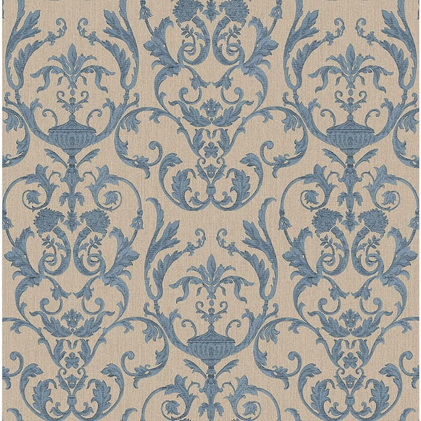 Wallpaper Hummingbird Damask Blue And Pale Blue  3750 per sq metre   Long Studio Design