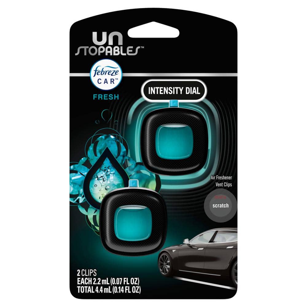 Febreze 0.07 oz. Unstopables Fresh Scent Scent Car Vent Clip Air Freshener (2-CNT) 003077201083