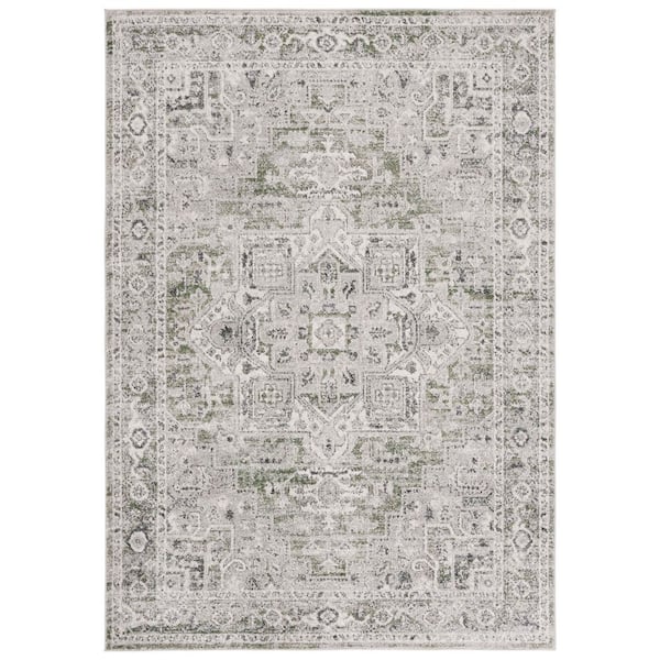 Green Aztec Rug SAFAVIEH Vintage Tabriz 5 ft. x 8 ft. Gray/Green Distressed Aztec ...