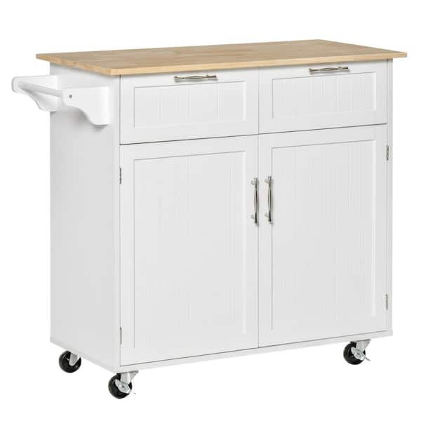 ANTFURN White Kitchen Cart with Drawers Shelf Spice Rack Wheels