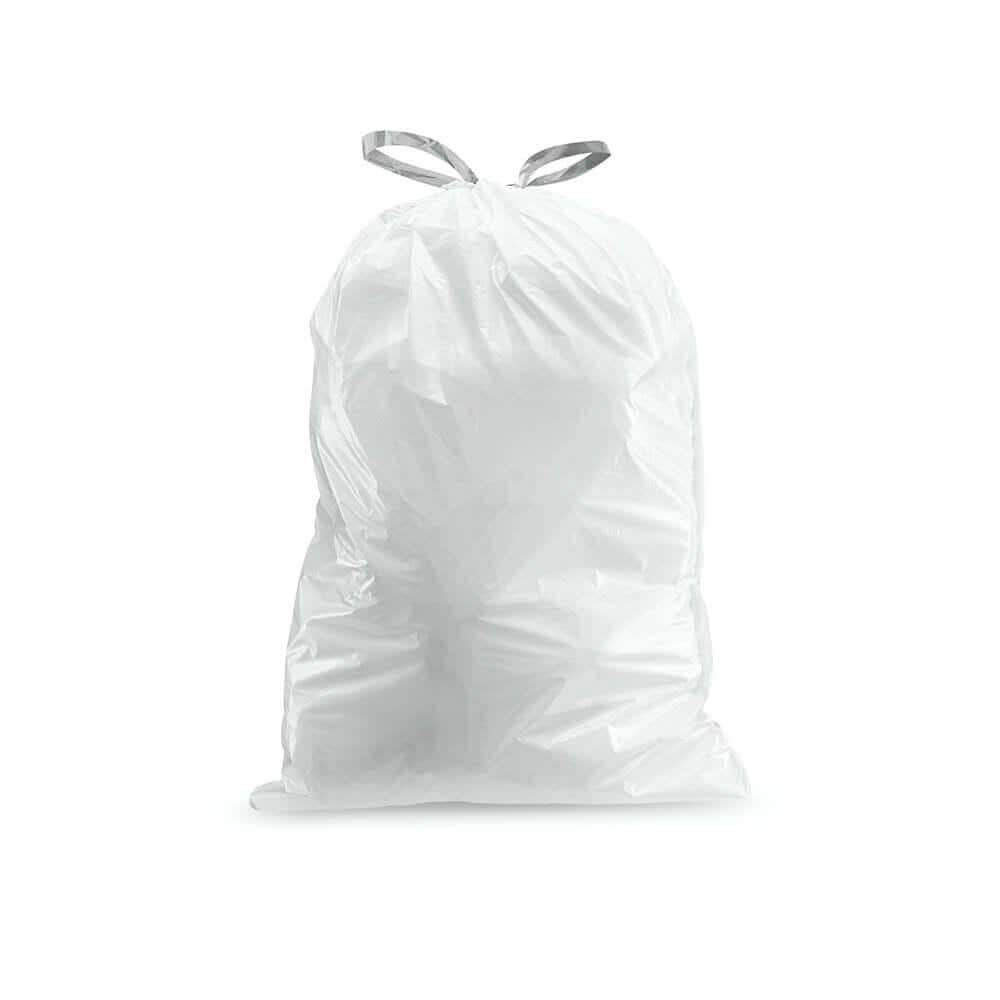 White 12-13 Gallon Drawstring Trash Bags, 200 Count