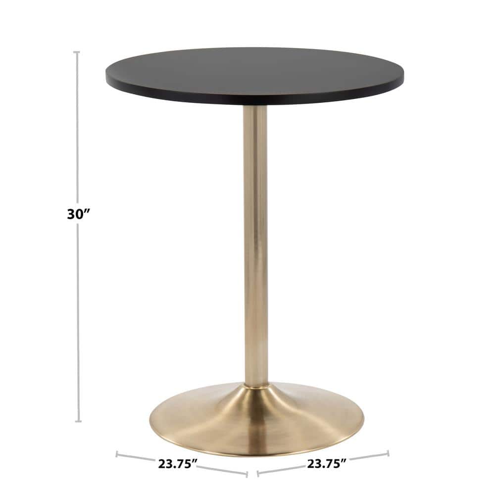 ContempoCraft 28" Gold & Wood Round Bar Height Table