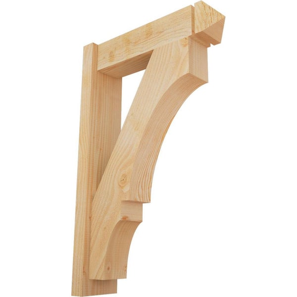 Ekena Millwork 6 in. x 34 in. x 22 in. Douglas Fir Balboa Arts and Crafts Rough Sawn Outlooker