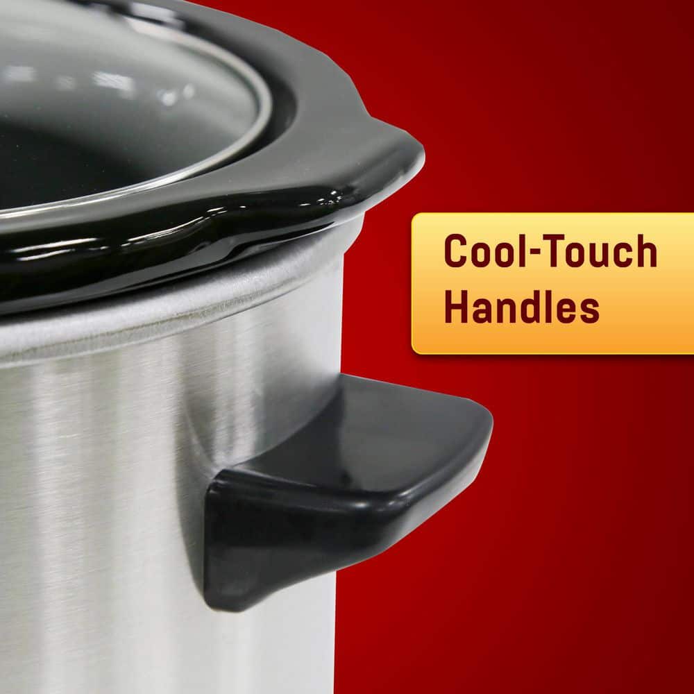 Stainless Steel 1.5 Qt Mini Slow Cooker with Removable Bowl
