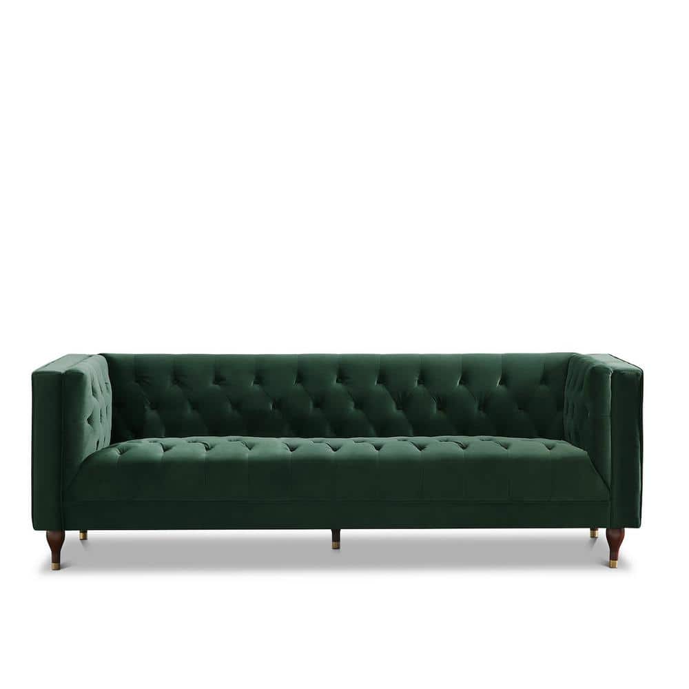 Ashcroft Imports Furniture Co. Hector 87 in W Square Arm Luxury Modern Chesterfield Velvet Sofa