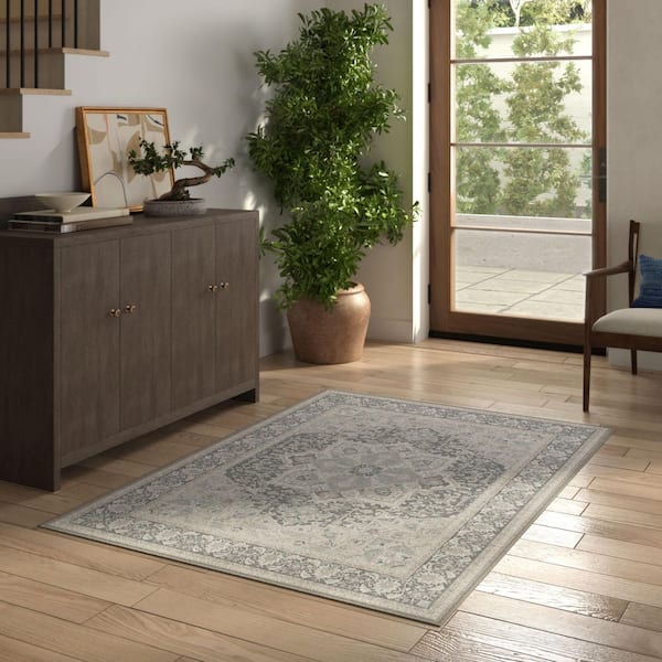 Machine Washable Rug with Standard Pad - Hendesi Heriz Abalone 5 ft. x 7 ft.