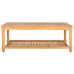 Oakley Teak Brown Rectangle Wood Outdoor Coffee Table