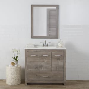Oracle 36.5 in. W x 19 in. D x 33 in. H Single Sink Bath Vanity in White Washed Oak with White Cultured Marble Top