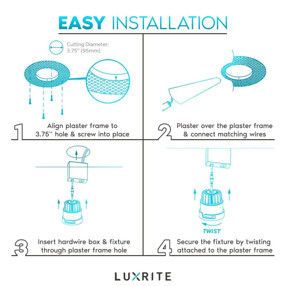 White Aluminum Trimless LED Recessed Lighting Kit