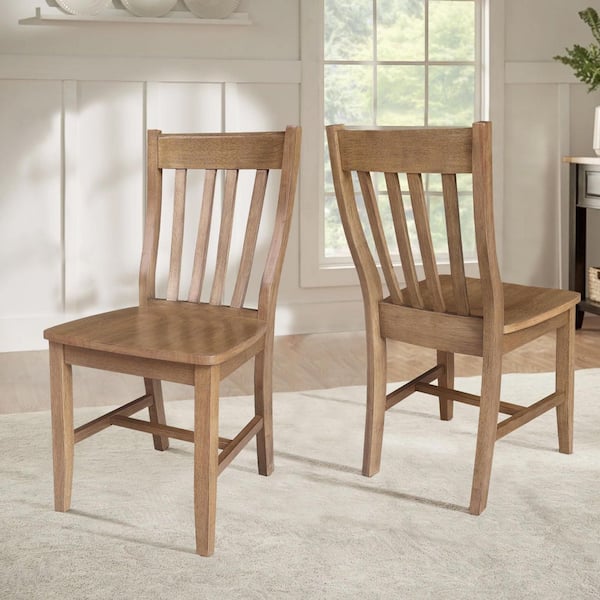 International Concepts Gladys Hickory Solid Wood Dining Chair Set