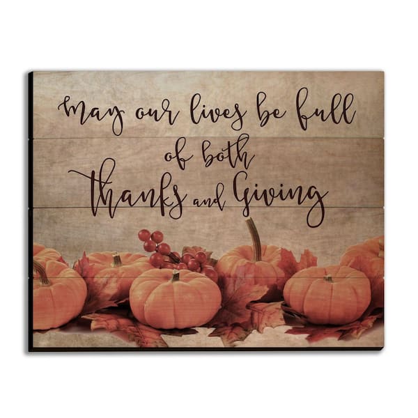 Unbranded May Our Lives Be Full Wood Decorative Sign 14 in. x 18 in.