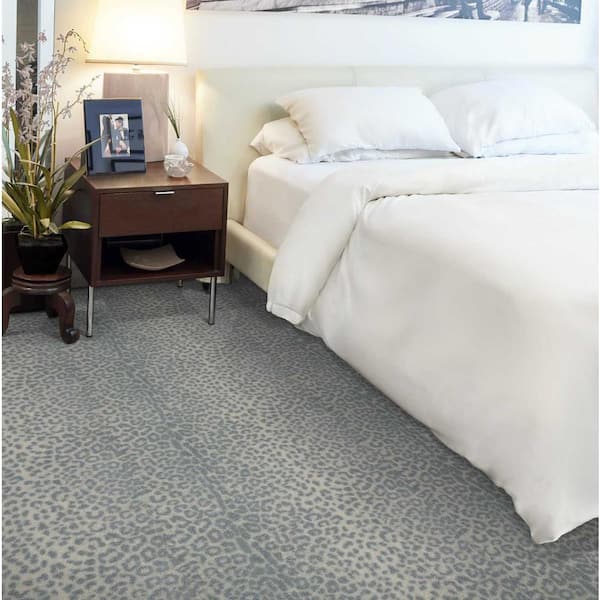Safari Waterfall Blue 13.2 ft. 36 oz. Wool Pattern Carpet - Installation Required