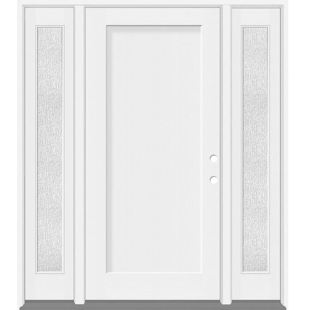 Legacy 68 in. x 80 in. 1-Panel Shaker LHIS Unfinished White Fiberglass Prehung Front Door w/Rain 14 in.SLs 4-9/16 Jamb price history on PriceWatchPro
