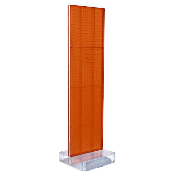 Azar Displays 60 in. H x 16 in. W 2-Sided Pegboard Floor Display on Studio Base in Orange