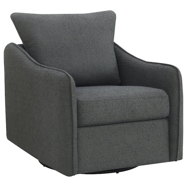Coaster Madia Charcoal Gray Boucle Upholstered Swivel Glider Chair