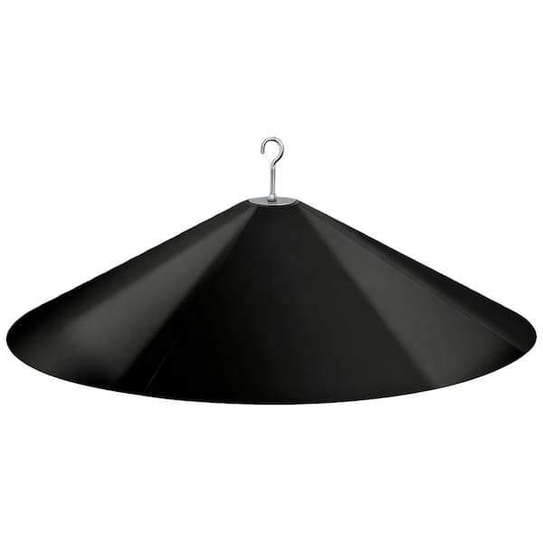 24 in. Bird Feeders Squirrel Baffles with Outdoor Hanging, Shepherd's Hook and Bird House Guard, Black (1-Pack)