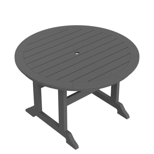 myhomore HDPE Outdoor Round Dining Table Gray HD-RDT-GR - The Home