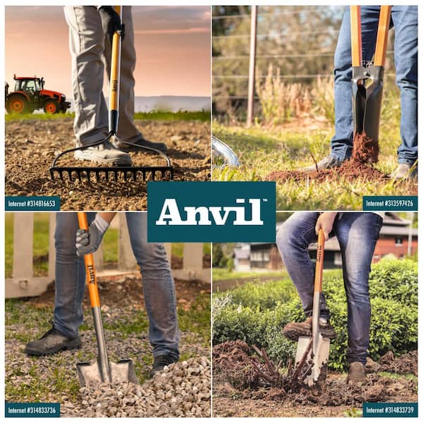Anvil - 47 in. L Wood Handle 14-Tines Garden Bow Rake