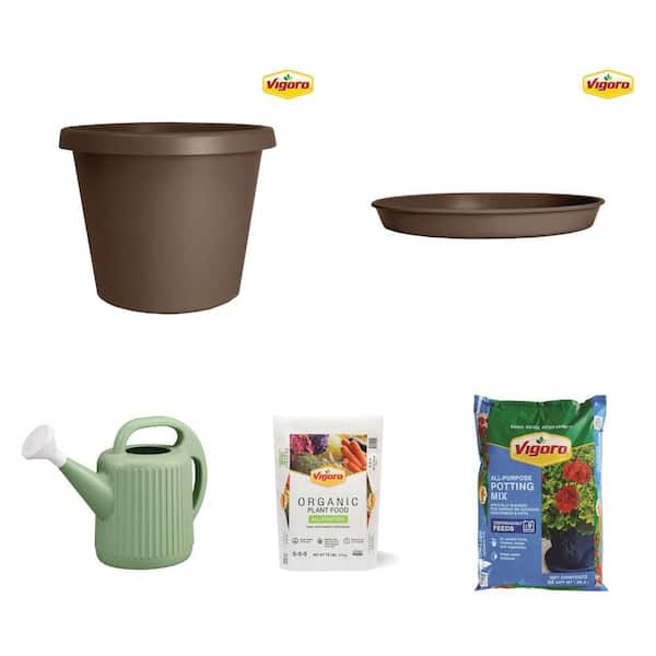 16 in. Antonella Planter, Saucer, 2 Gal. Can, 12 lb. Food, 32 qt. Soil