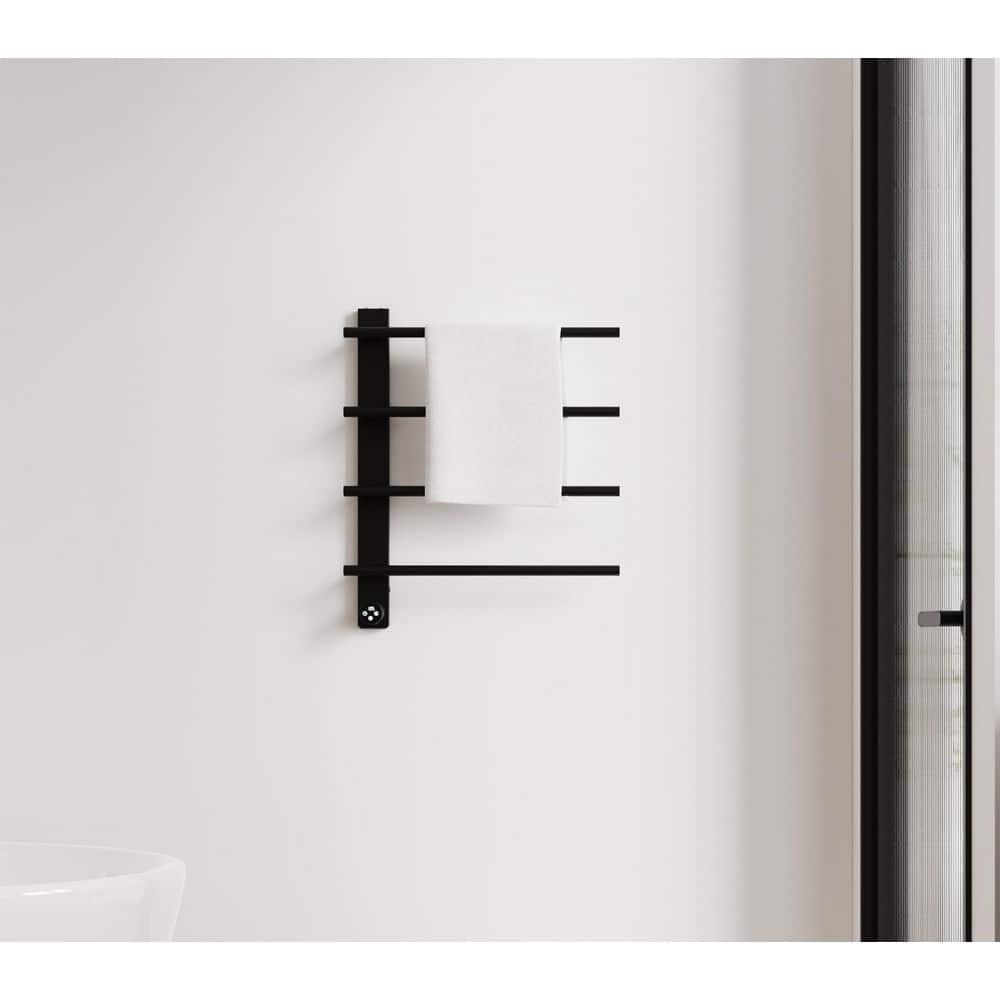 4-Bar Electric Towel Rack in Black with Temperature Display, Temperature Adjustment, Built-in Timer price history on PriceWatchPro
