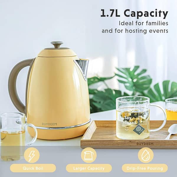 oem color yellow electric kettle white