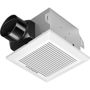 Ultra-Quiet 80 CFM Ceiling Mounted Bathroom Exhaust Fan in White