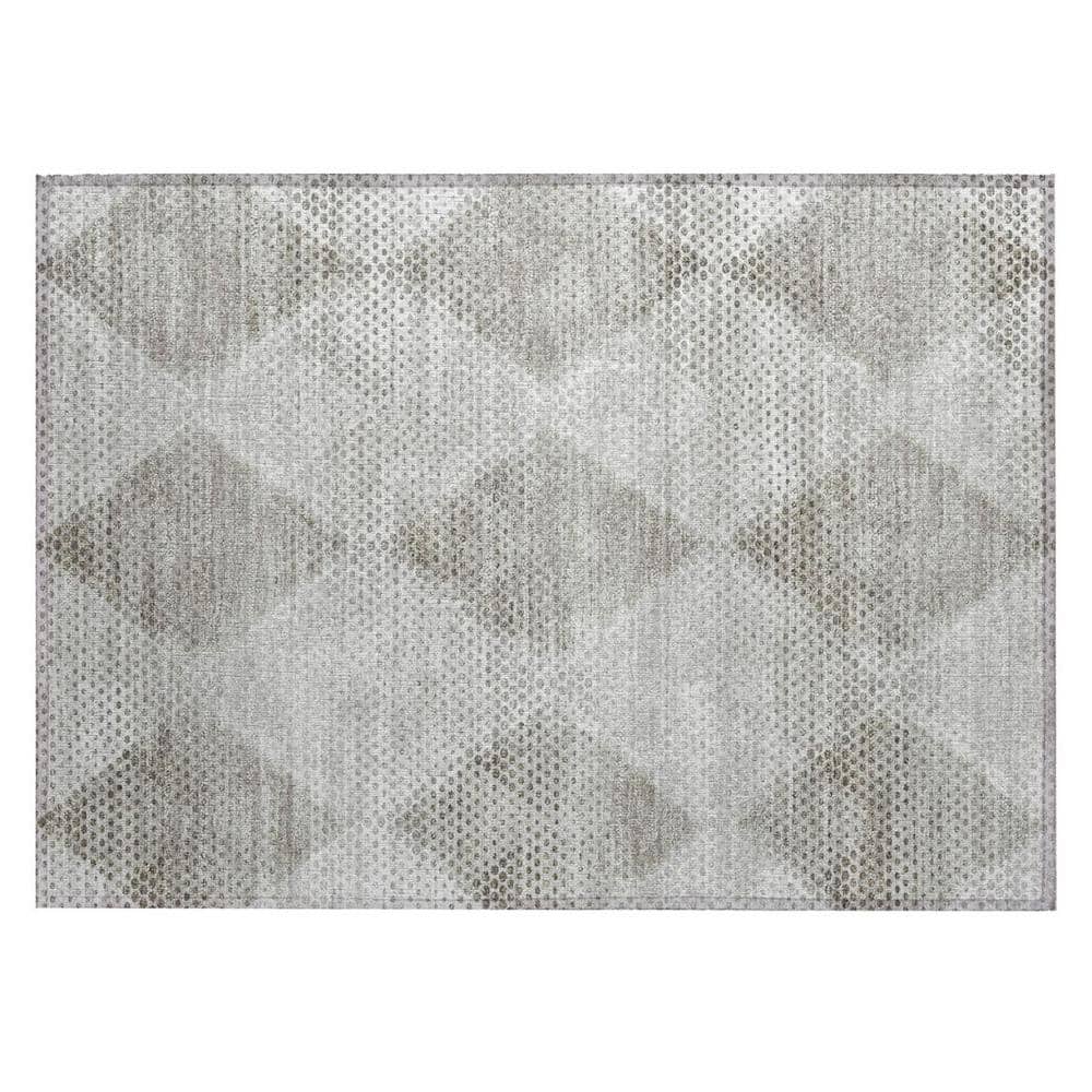Gray 2 ft. x 3 ft. Woven Geometric Rectangle Indoor/Outdoor Area Rug price history on PriceWatchPro