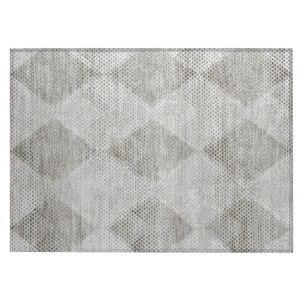 Gray 2 ft. x 3 ft. Woven Geometric Rectangle Indoor/Outdoor Area Rug