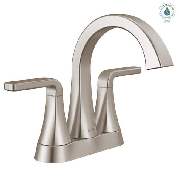 Delta Lineax 4 in. Centerset Double Handle Bathroom Sink Faucet in
