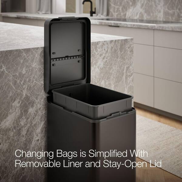 KOHLER 13 Gal. Stainless Steel Slim Step Metal Household Track Can