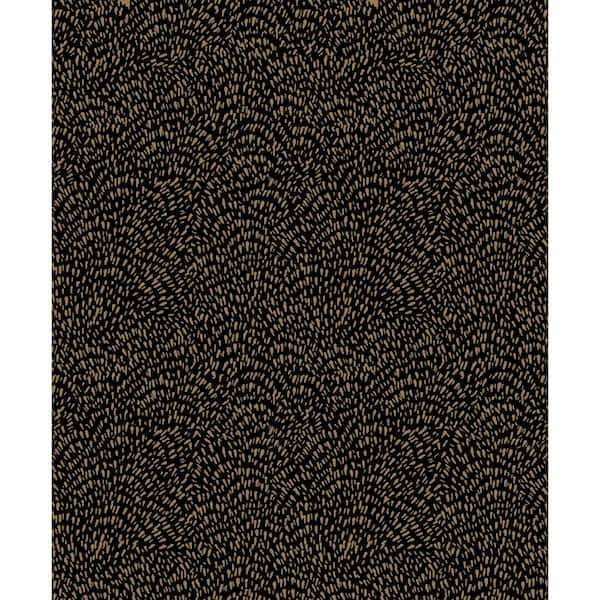 Unbranded Zen Collection Black/Gold Fan Fleck Metallic Sheen Finish Non-Pasted Non-Woven Wallpaper Sample