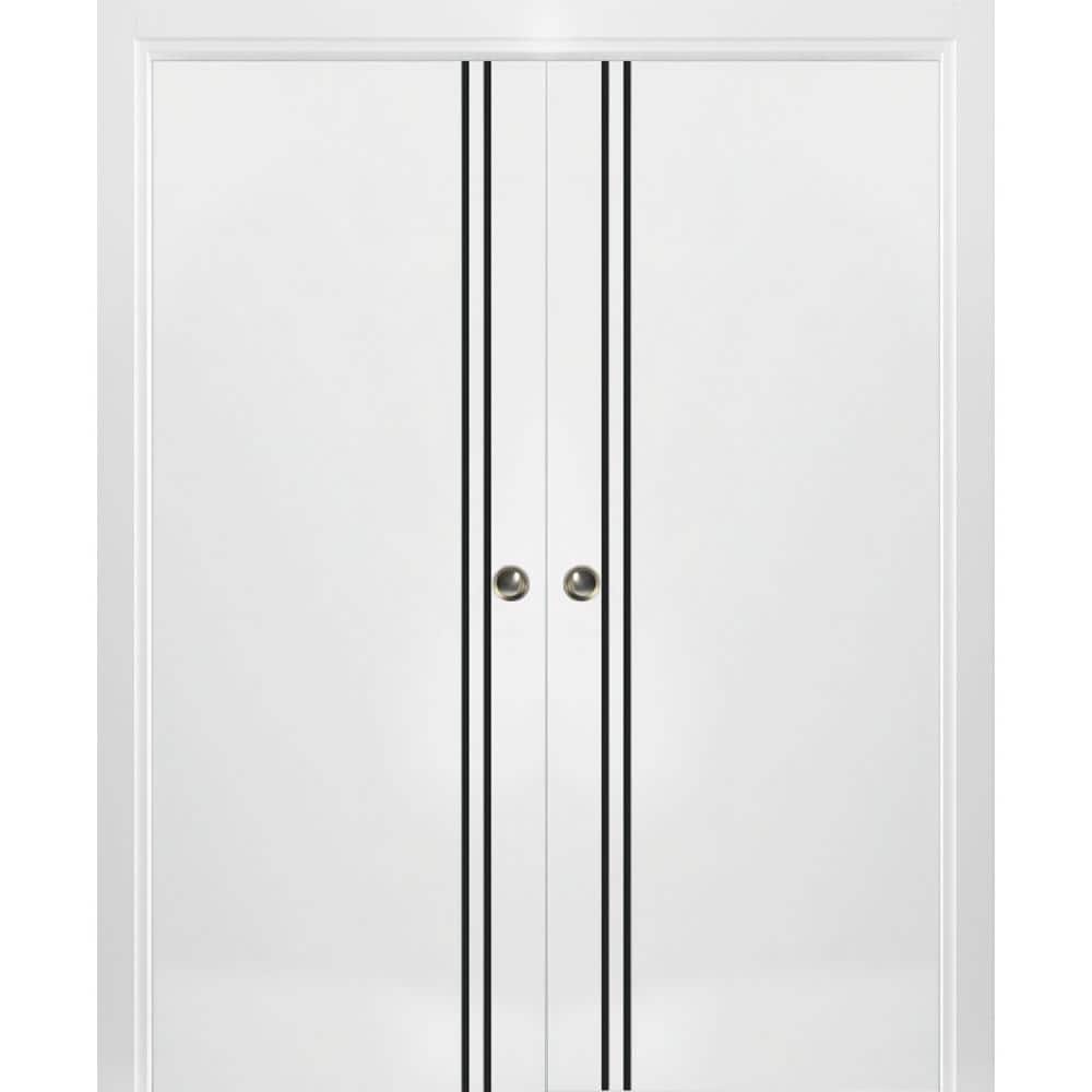 Assemble Required 36 in. x 96 in. 2-Panel White Finished Solid Wood with Honeycomb Sliding Door with Hardware price history on PriceWatchPro