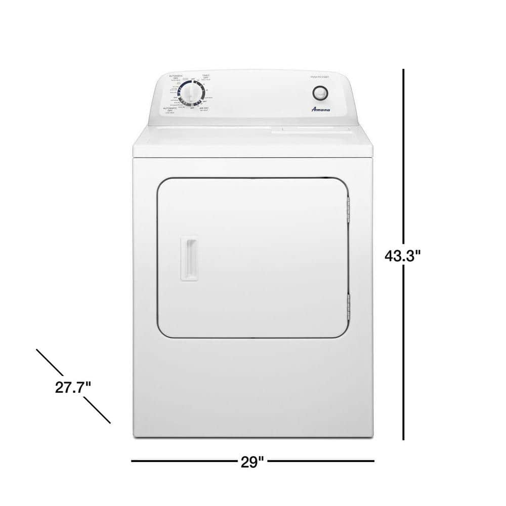 White 6.5 cu. ft. Electric Dryer with Moisture Sensing